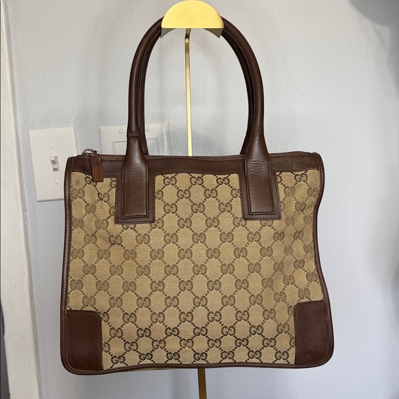 Gucci Handbags - Gucci Brown Monogram Tote Bag with COA